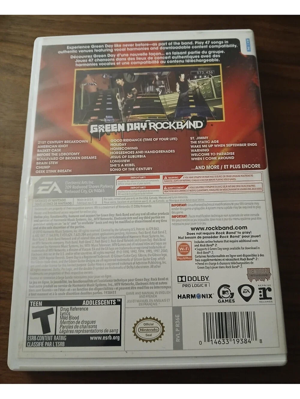 Green Day: Rock Band (Nintendo Wii, 2010)